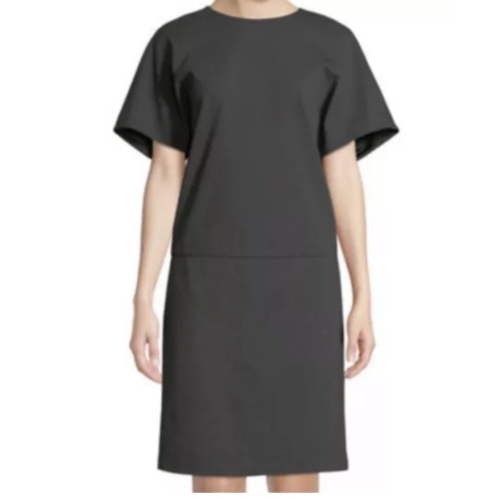 LAFAYETTE 148 Smoke Charcoal Gray Heather Short Sleeve Bloussant Dress XLβ